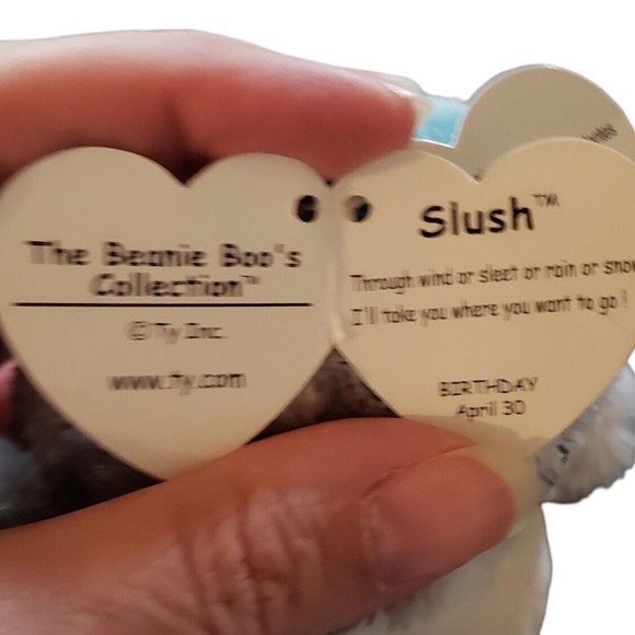Ty Beanie Boos 6 INCH Slush GREY AND WHITE HUSKY SMALL Plush Animal Toy GUC - Picture 5 of 8